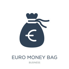 euro money bag icon vector on white background, euro money bag t
