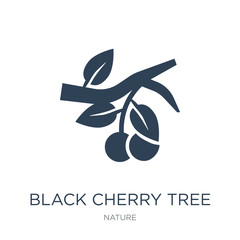black cherry tree icon vector on white background, black cherry