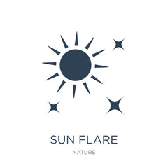 sun flare icon vector on white background, sun flare trendy fill
