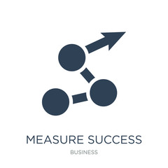 measure success icon vector on white background, measure success