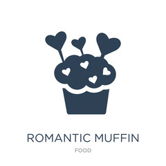 romantic muffin icon vector on white background, romantic muffin