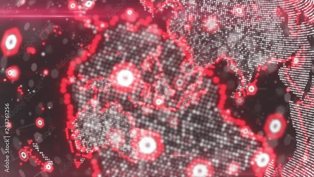 Poster digital planet earth data abstract 3d rendering of a technological data network transmitting communi
