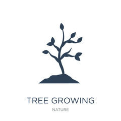 Obraz premium tree growing icon vector on white background, tree growing trend