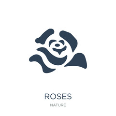 roses icon vector on white background, roses trendy filled icons