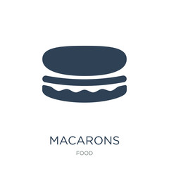macarons icon vector on white background, macarons trendy filled