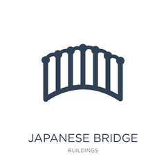 japanese bridge icon vector on white background, japanese bridge