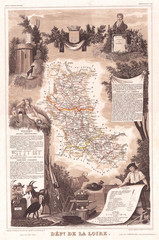 1852, Levasseur Mpa of the Department De La Loire, France, Loire Valley Region
