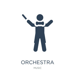 orchestra director with stick icon vector on white background, o