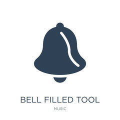 bell filled tool icon vector on white background, bell filled to