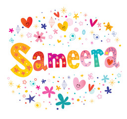 Sameera girls name decorative lettering type design