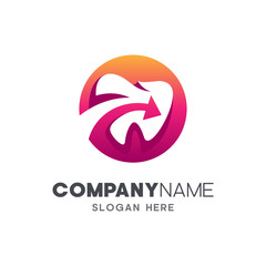 tooth with arrow logo design, dental logo template