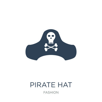 pirate hat icon vector on white background, pirate hat trendy fi