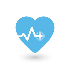 Heartbeat heart beat pulse flat vector icon for medical apps web, reports, presentations. vector illustration isolated on white background.