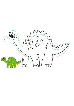Cartoon Dino Vector Illustration coloring image for kids