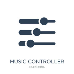 music controller icon vector on white background, music controll