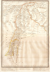 1859, Alabern Map of Israel, Palestine, or Holy Land and Syria in Ancient Times