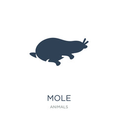 mole icon vector on white background, mole trendy filled icons f