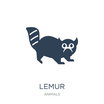 lemur icon vector on white background, lemur trendy filled icons