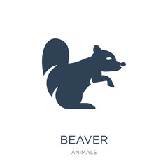 Obraz premium beaver icon vector on white background, beaver trendy filled ico