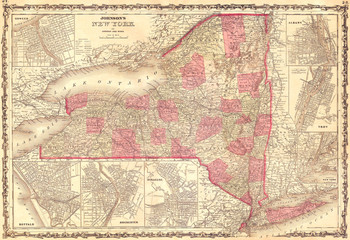 1862, Johnson's Map of New York State