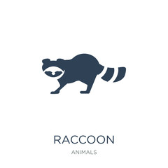raccoon icon vector on white background, raccoon trendy filled i