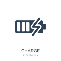 charge icon vector on white background, charge trendy filled ico