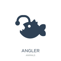 angler icon vector on white background, angler trendy filled ico