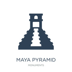 maya pyramid icon vector on white background, maya pyramid trend