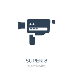 super 8 icon vector on white background, super 8 trendy filled i