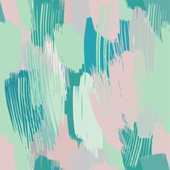 Vector seamless brush strokes pattern. Paint smudge background.