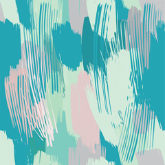 Vector seamless brush strokes pattern. Paint smudge background.