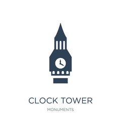Fototapeta na wymiar clock tower icon vector on white background, clock tower trendy