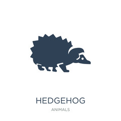 hedgehog icon vector on white background, hedgehog trendy filled
