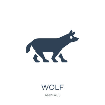 wolf icon vector on white background, wolf trendy filled icons f