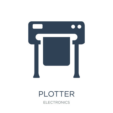 plotter icon vector on white background, plotter trendy filled i