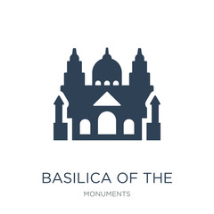 basilica of the sac heart icon vector on white background, basil