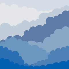 Sky and Clouds Background. Stylish design with a flat poster, flyers, postcards, web banners. Isolated Object. Vector illustration.
