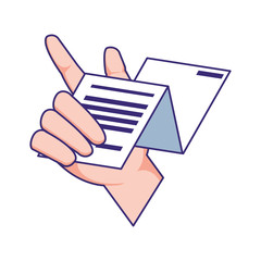 hand with receipt icon