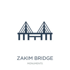 zakim bridge icon vector on white background, zakim bridge trend