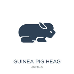 guinea pig heag icon vector on white background, guinea pig heag