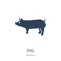 pig icon vector on white background, pig trendy filled icons fro