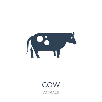 cow icon vector on white background, cow trendy filled icons fro
