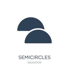semicircles icon vector on white background, semicircles trendy