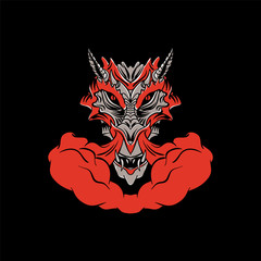 Fototapeta premium Red Dragon smoke