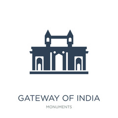 Fototapeta premium gateway of india icon vector on white background, gateway of ind