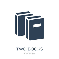 two books icon vector on white background, two books trendy fill