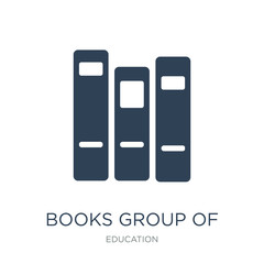 books group of three from side view icon vector on white backgro