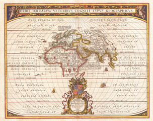 Fototapeta na wymiar 1650, Jansson Map of the Ancient World