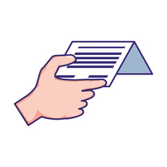 hand with receipt icon