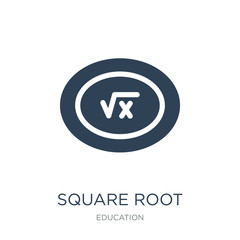 square root icon vector on white background, square root trendy